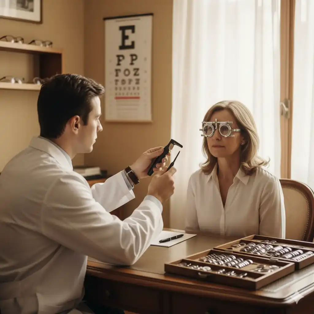 Ojo siendo examinado con equipo de detección